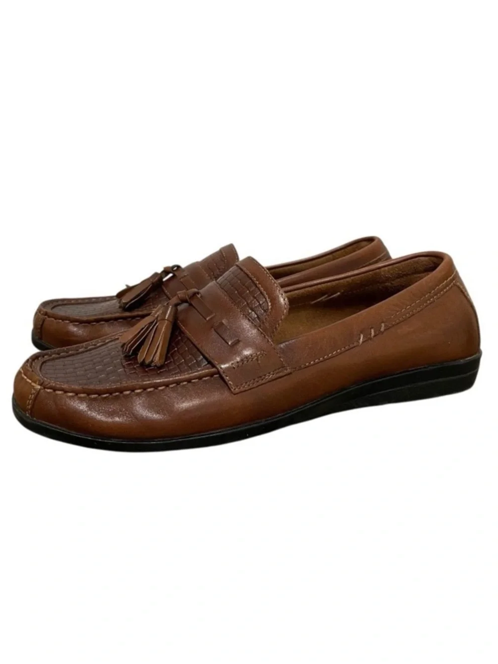 Dockers Memory Foam Brown Leather Loafer Men 10M Comfort Office Business Casual